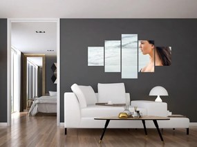 Obraz kobiety na plaży (125x70 cm)