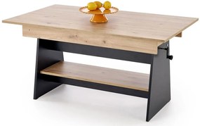 Ławostół nowoczesny dąb artisa + czarny W7-F23