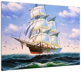 Obraz statku na falach (70x50 cm)