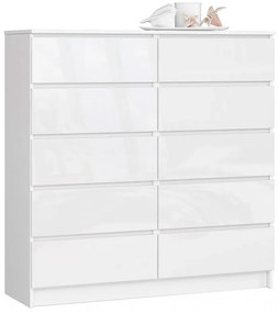 Biała komoda w połysku z szufladami S5-F77