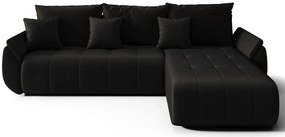 Czarna Welurowa Sofa Z Pojemnikiem Na Pościel F0-A08