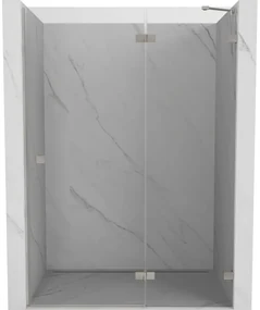 Mexen Lunar drzwi prysznicowe uchylne prawe 135 cm, transparent, nikiel szczotkowany - 834-135-000-97-00-P