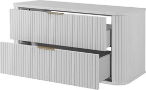 Szafka łazienkowa, matowa biel, złoty uchwyt, 41,5 x 100 x 51,7 cm