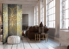 Parawan dwustronny Tła i desenie 135x172 cm 3-częściowy zielony ARTGEIST B