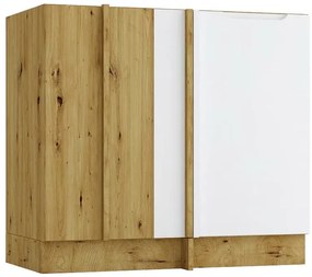 Szafka narożna dolna dąb artisan + szary - Orfa 14X