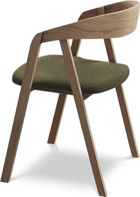 Zielony fotel jadalniany z litego drewna Erika – Makamii