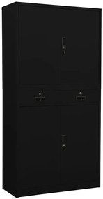 Czarna zamykana szafa na segregatory L3-R19