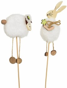 Zestaw ozdób do ciasta pluszowy królik i owieczka,2 szt., wys. 34 cm