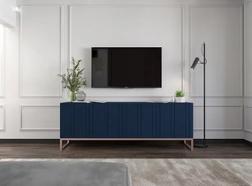 Granatowa lamelowa szafka rtv A1-W57