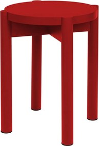 Czerwony stołek z litego drewna bukowego Hopp – noo.ma