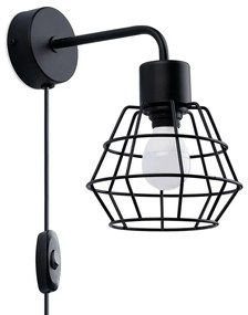 Kinkiet SUBA czarny geometryczny z włącznikiem SOLLUX  LIGHTING