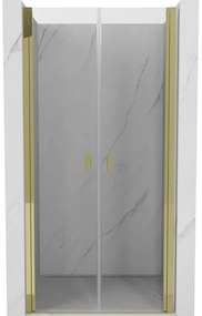 Mexen Mist drzwi prysznicowe uchylne 120 cm, transparent, złote - 8A7-120-000-50-00