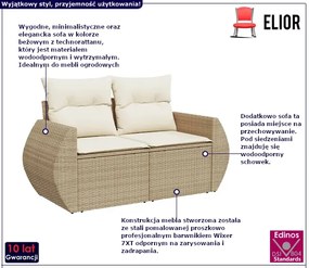 Beżowa dwuosobowa sofa ogrodowa Brezi