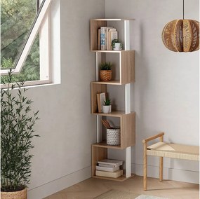 Półka kolumnowa Maldivas 5 otworów kolor Dąb/Biały