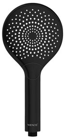 WENKO 24925100 - Głowica prysznicowa z systemem oszczędzania wody, średnica 12 cm, czarna