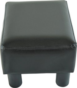 HOMCOM Podnóżek Pufa Uszak Czarny 40x30x24cm Wygodny Stołek do Siedzenia Stylowy i Praktyczny | Aosom PL