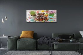 Zdjęcie na płótnie Ciasto, Jajka i Kwiatki Wielkanocne