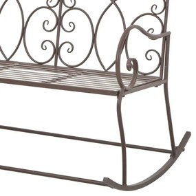 Brązowa bujana ławka ogrodowa metalowa - Ridon