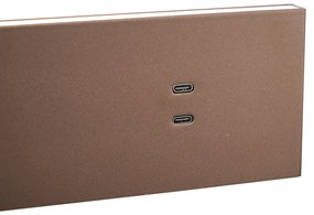Lampa ścienna brązowa regulowana z USB-C, w zestawie LED - Modric Nowoczesny Oswietlenie wewnetrzne