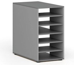 Szafka z półkami do biurka PRIMO GRAY, prawa, szary/grafit
