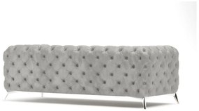 Jasnoszara aksamitna sofa 225 cm Chelsea – Ropez