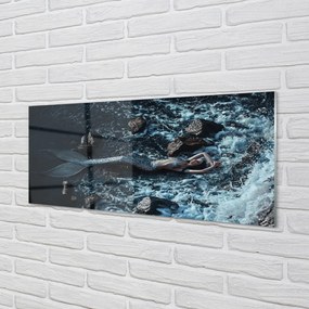 Szkło do Kuchni na Ścianę Syrena w Morskiej Otchłani