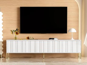 Meble TV L 190cm - 4 drzwi i 8 półek - styl nowoczesny - Biały