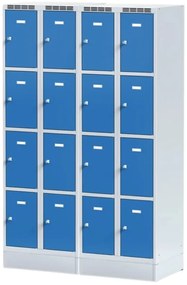 Alfa 3 Szafka skrytkowa S6 na cokole, 8 schowków, 1920 x 600 x 500 mm, zamek obrotowy, drzwi szare