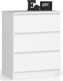 Komoda AKORD K60 Biała 60 cm 3 szuflady kolor Biały mat 60x40x77 cm