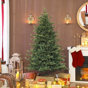 HOMCOM Sztuczna choinka z realistycznymi gałęziami, jodła, metalowy stojak, łatwy montaż, zielona | Aosom PL