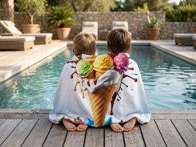 Ręcznik plażowy XXL szybkoschnący DOLCINO kolorowy 150 x 210 cm, 100% mikrofibra