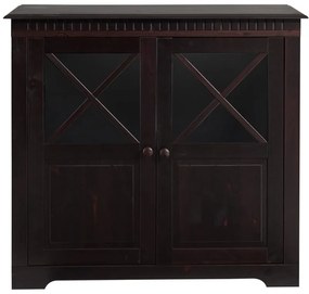Ciemnobrązowa witryna z litego drewna sosnowego 95x35 cm Lisa – Støraa