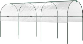 Outsunny Szklarnia mrozoodporna tunel foliowy z łukowym dachem, kotwy gruntowe, 400 x 123 x 171cm przezroczysty | Aosom PL