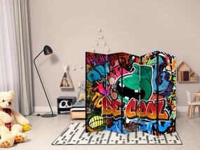 Parawan jednostronny Street art 225x172 cm 5-częściowy wielokolorowy ARTGEIST B