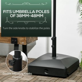 Outsunny Podstawa na parasol, Stojak na parasol, Uchwyt na parasol, 54,5 x 54,5 x 48 cm, Czarny