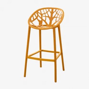 Zestaw 4 Wysokich Stołków Ores Z Polipropylenu Musztarda & ↑65 Cm - Sklum