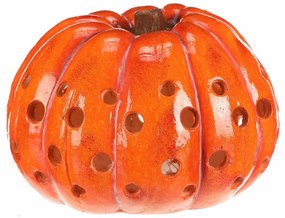 Duża jesienna dekoracja LED Dynia z otworami, 33 x33 x 21 cm, magnez