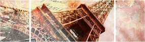 Obraz - Wieża Eiffla w stylu vintage (170x50 cm)