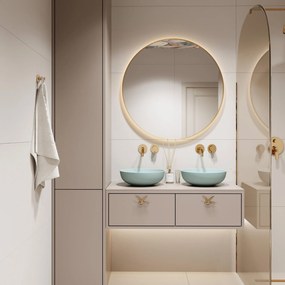 Ścianka prysznicowa WALK IN fix brązowa półokrągła 8mm MOLIS NATURE brown oval MASSI | Różne rozmiary : Kolor profili kabiny - złoty szczotkowany, Szerokość ścianki - 110 cm , Typ montażu - WALK in FIX (Do ściany)