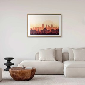 Plakat Żar miasta 60x40 cm z ramą złotą z marginesem ARTGEIST B