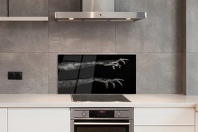 Panel szklany do Kuchni Brudne Dłonie na Czarnym Tle