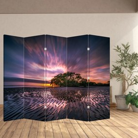 Parawan - Drzewo na plaży (210x170 cm)