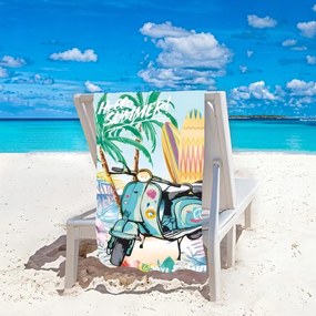 Ręcznik plażowy SEA AND FUN 100x180 cm kolorowy, 100% mikrofibra