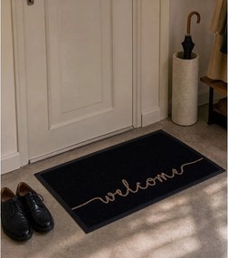 Czarna wycieraczka Hanse Home Cozy Welcome, 45x75 cm