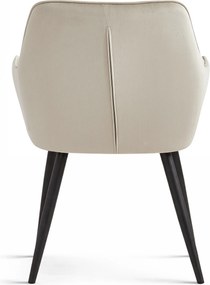 Krzesło do jadalni VARSI VELVET z czarnymi nogami, beżowe
