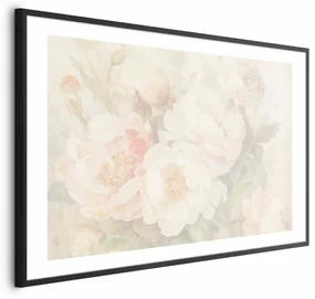 Plakat Piwonie we mgle 60x40 cm z ramą czarną z marginesem ARTGEIST B