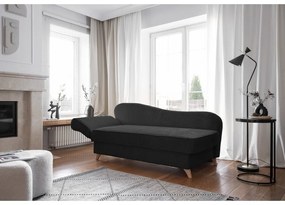 Antracytowy sztruksowy szezlong (lewostronny) Chic Charlotte – Miuform