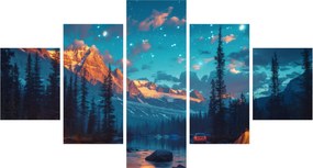 Obraz - Kemping w górach (125x70 cm)