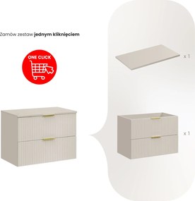 Szafka łazienkowa pod umywalkę nablatową Adel 80 cm, kaszmir