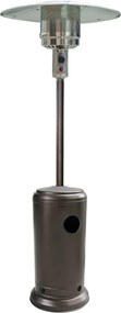 Gazowy ogrzewacz tarasowy z regulatorem i osłoną ochronną, brązowy